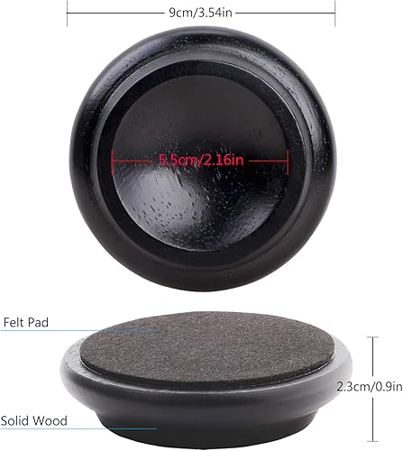 Vista 3 de 4 piezas de tazas verticales de madera maciza para piano, tazas para muebles, sofás, camas, sillas, ruedas, almohadillas de fieltro antideslizantes