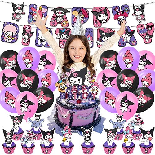 Kuromi Birthday Decoration Birthday Party Decorations Kuromi Party Supplies Kuromi Birthday Balloons Kuromi Balloon Decorations Kuromi Birthday Cake Toppers Kuromi Birthday Banners Kuromi Balloons