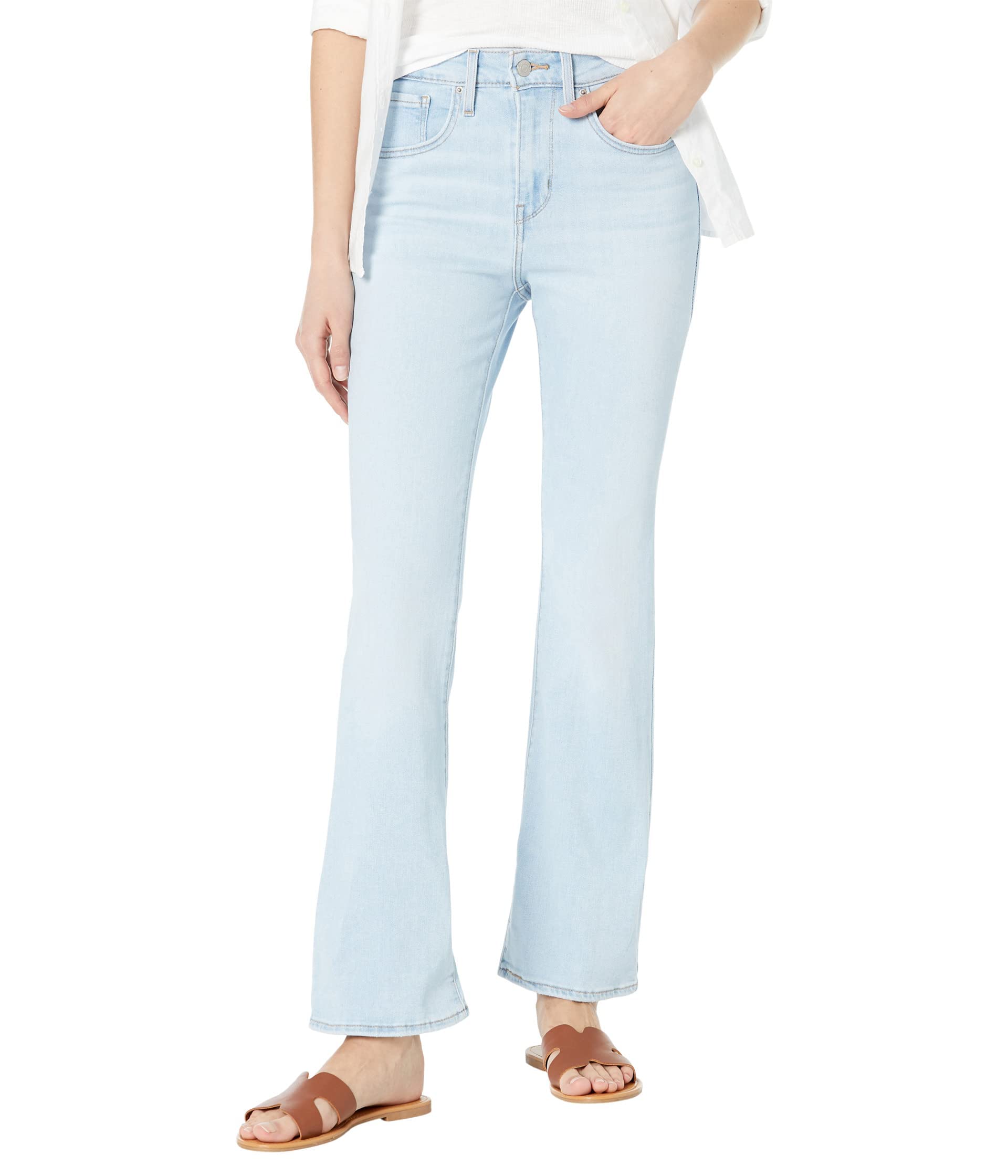 Levi's Damen 725 High Rise Bootcut Jeans, Tribeca Feile, helles Indigo, 28 Short