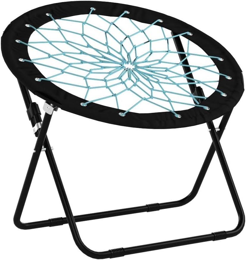 CampLand Bunjo Bungee Dish Chair-Versatile Folding Chair with Fun Bouncy Design-for Room Garden Dorm Rooms and Lounging in Living Rooms Set of 2pcs