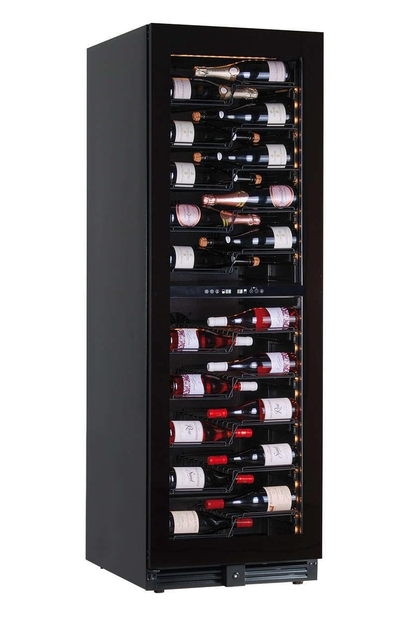 Ristoattrezzature Cantina vini refrigerazione ventilata 116 bottiglie doppia zona di temperatura +2 +12 °C/ +12 +20 °C 59,5x69x180h cm