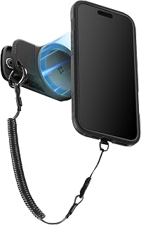 Spigen MagSafe クリップ iPhone 17/16/15/14/13/12 Pixel 10a 強力なマグネット アウトドア 旅行 登山 ストラップ付き マグフィット・クリップ AMP09122 (ブラック)
