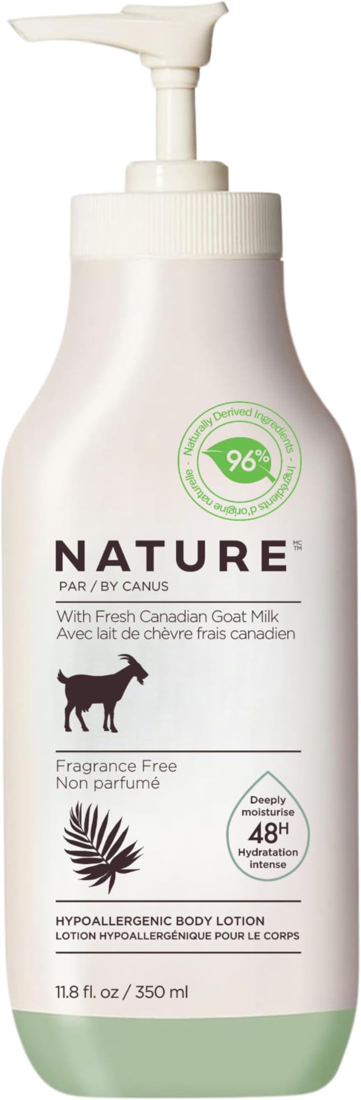 Goat Milk Lotion, Creamy Fragrance Free, Moisturizing Goat Milk Skin Lotion for Women and Men, Dry Skin Hydration with Fresh Goat's Milk, 11.8 oz
