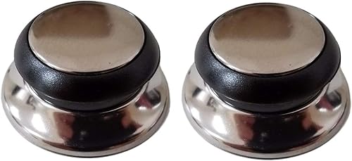 Horizon Cookware 6099 - Tapa universal de repuesto para olla de cocina, mango de pomo, color negro y plateado (2)