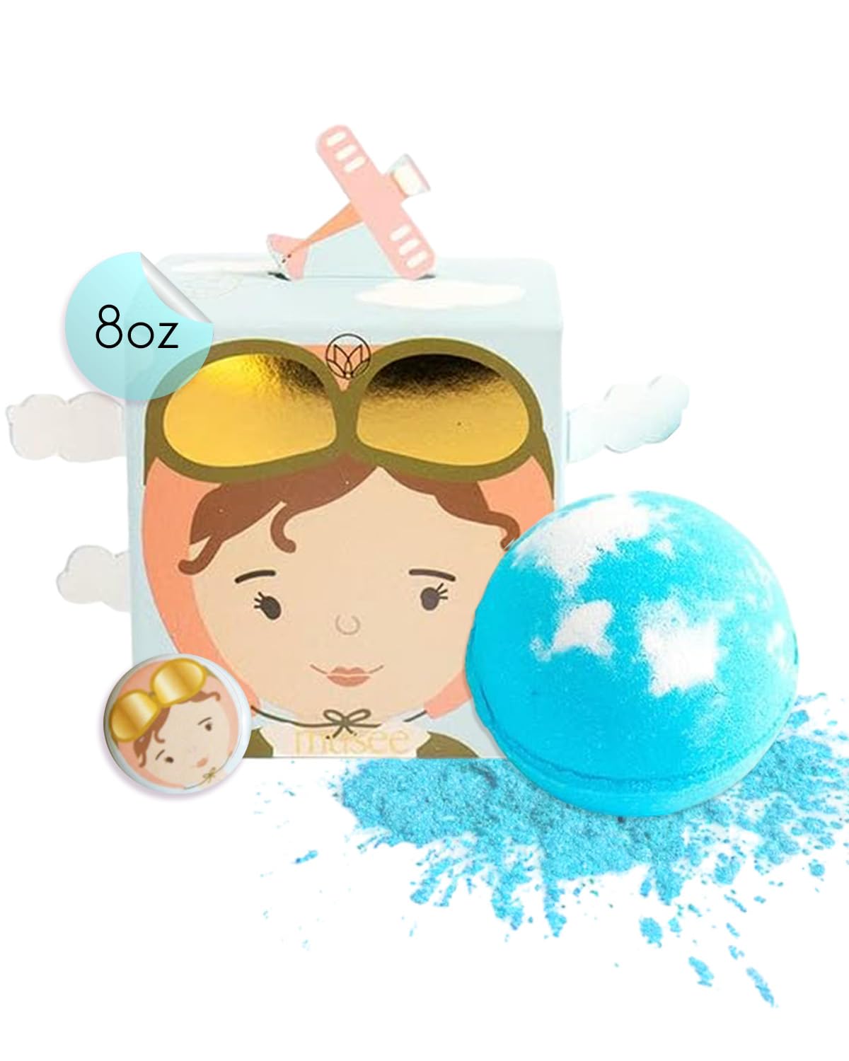 Musee Women of Change Amelia Earhart Box Bath Balm | Gifts for Women, Teens, Kids & Sensitive Skin | Bath Bombs for Women | Paraben-Free & Sulfate