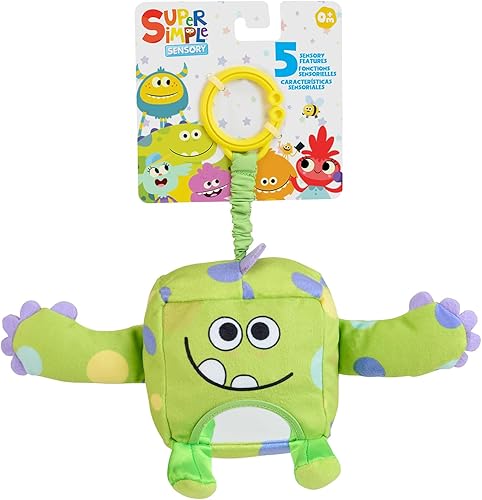 Miniatura 1 de Super Simple WowWee - Monstruos de peluche sensoriales Hugo (verde) con 5+ características sensoriales (edades de 0 +)