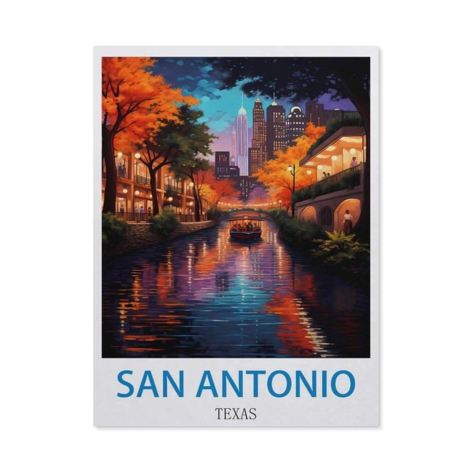 BEAYODKP 5D Diamond Painting Kits，San Antonio Texas，DIY Rhinestone Embroidery Set Paint with Diamond Art by Number Kits Cross Stitch Home Wall Craft Decoration（50 x 60 cm/19.68 x 23.62 inches）-CK40