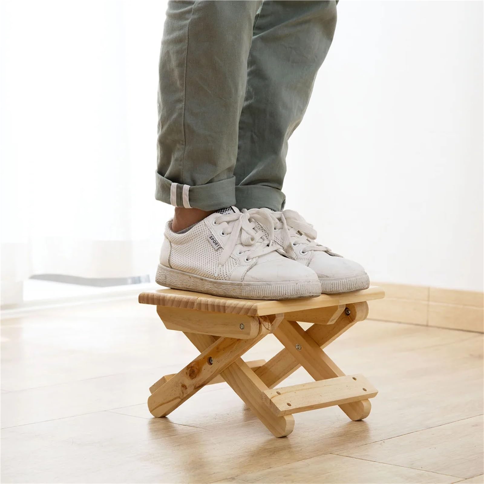 Taburete plegable de madera antideslizante, asiento de baño, cambiador de zapatos, silla de pesca, portátil, para el hogar y el aire libre, versátil y diseño
