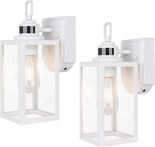 Gruenlich Linterna de pared para exteriores del atardecer al amanecer, aplique de pared con sensor de movimiento PIR, base E26 máx. 60 W, carcasa de