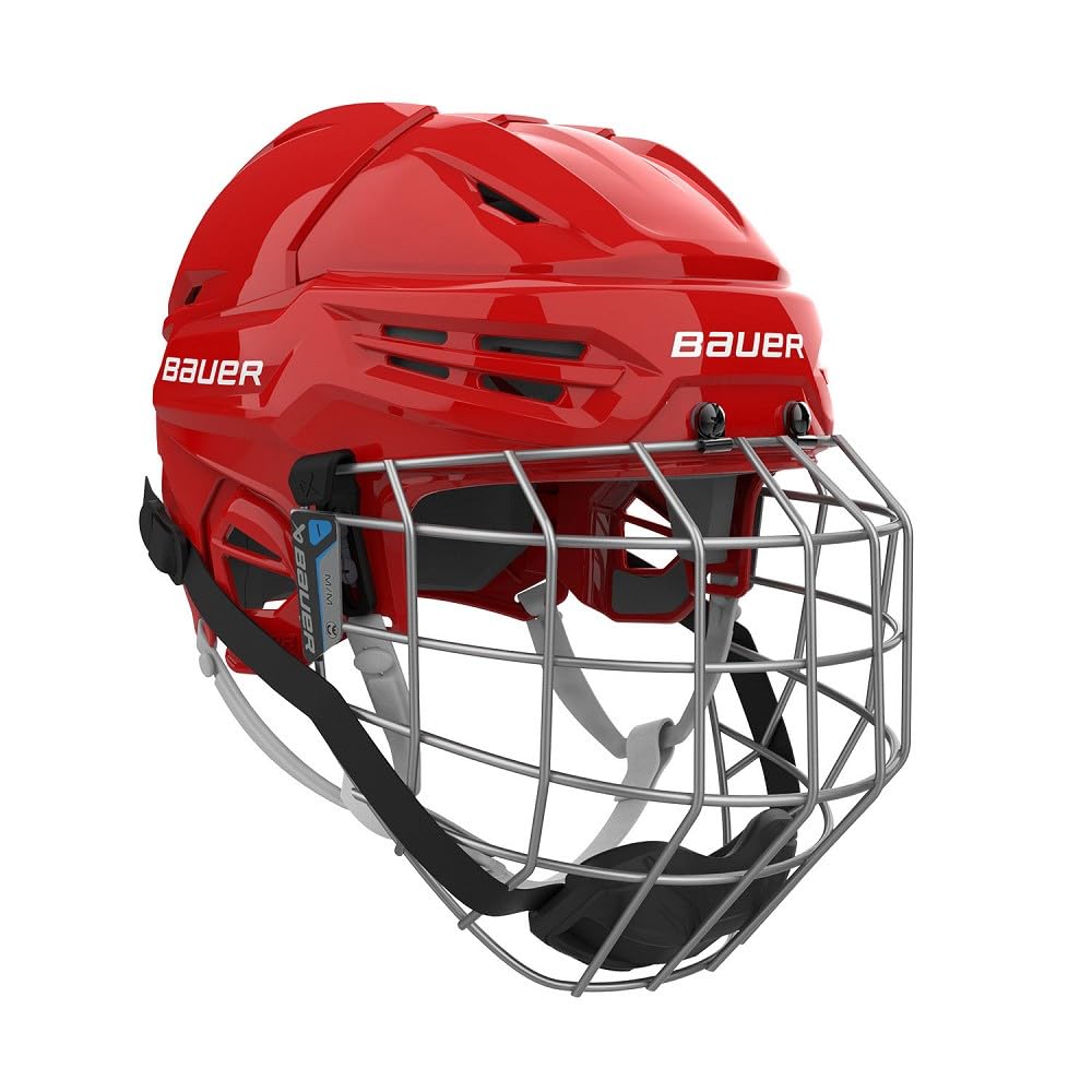 Bauer Re-Akt 55 Casque de hockey sur glace Combo Senior Noir (Rouge, S)