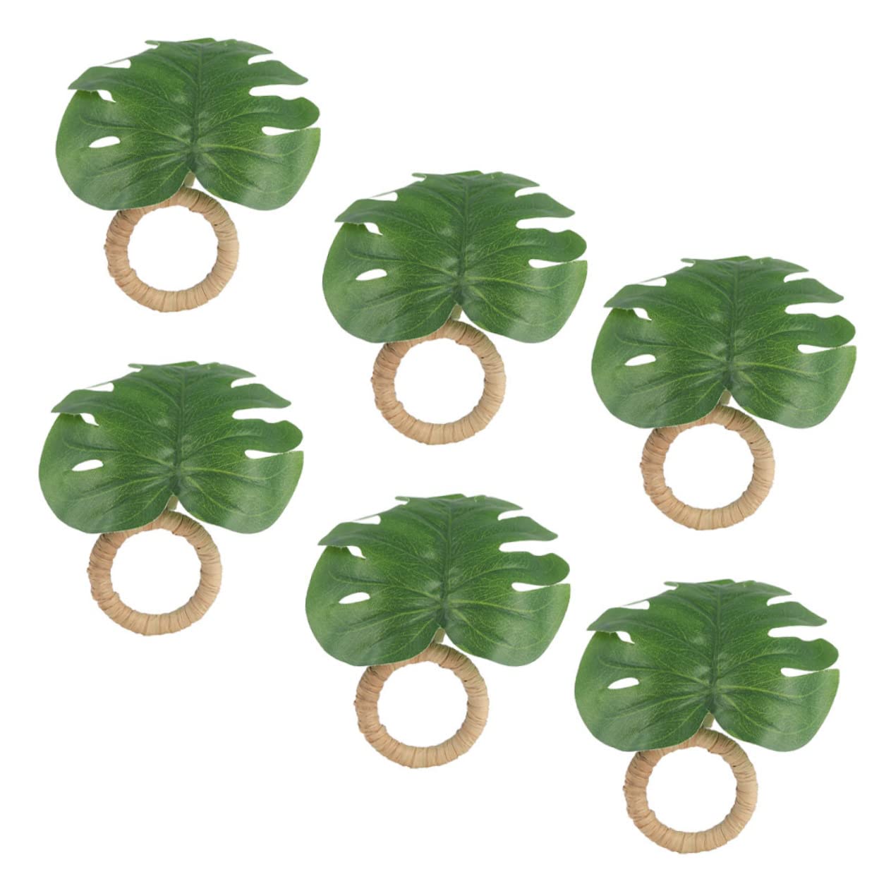 COLLBATH 4 Set Portatovaglioli Foglia Di Monstera Portatovaglioli Natalizi Conchiglia Parà Portatovaglioli Realistici Decorazione Per Tovaglioli Anello Di Tovagliolo Dell'hotel Pp 6 Pezzi*4
