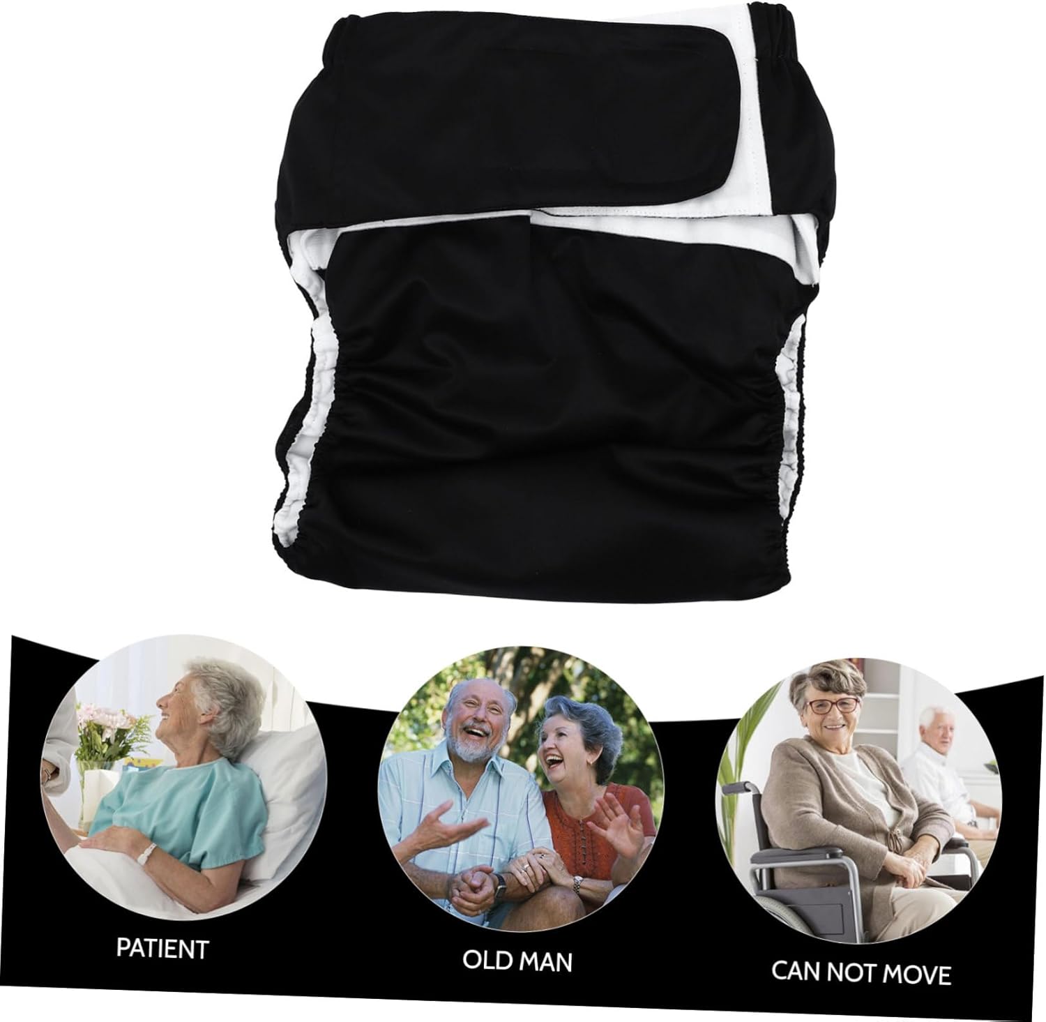 Reusable Adjustable Adults Cloth Diaper Breathable Absorbent Cloth Nappy with Elastic Closure Prevents Leakage Fits Waist Unisex