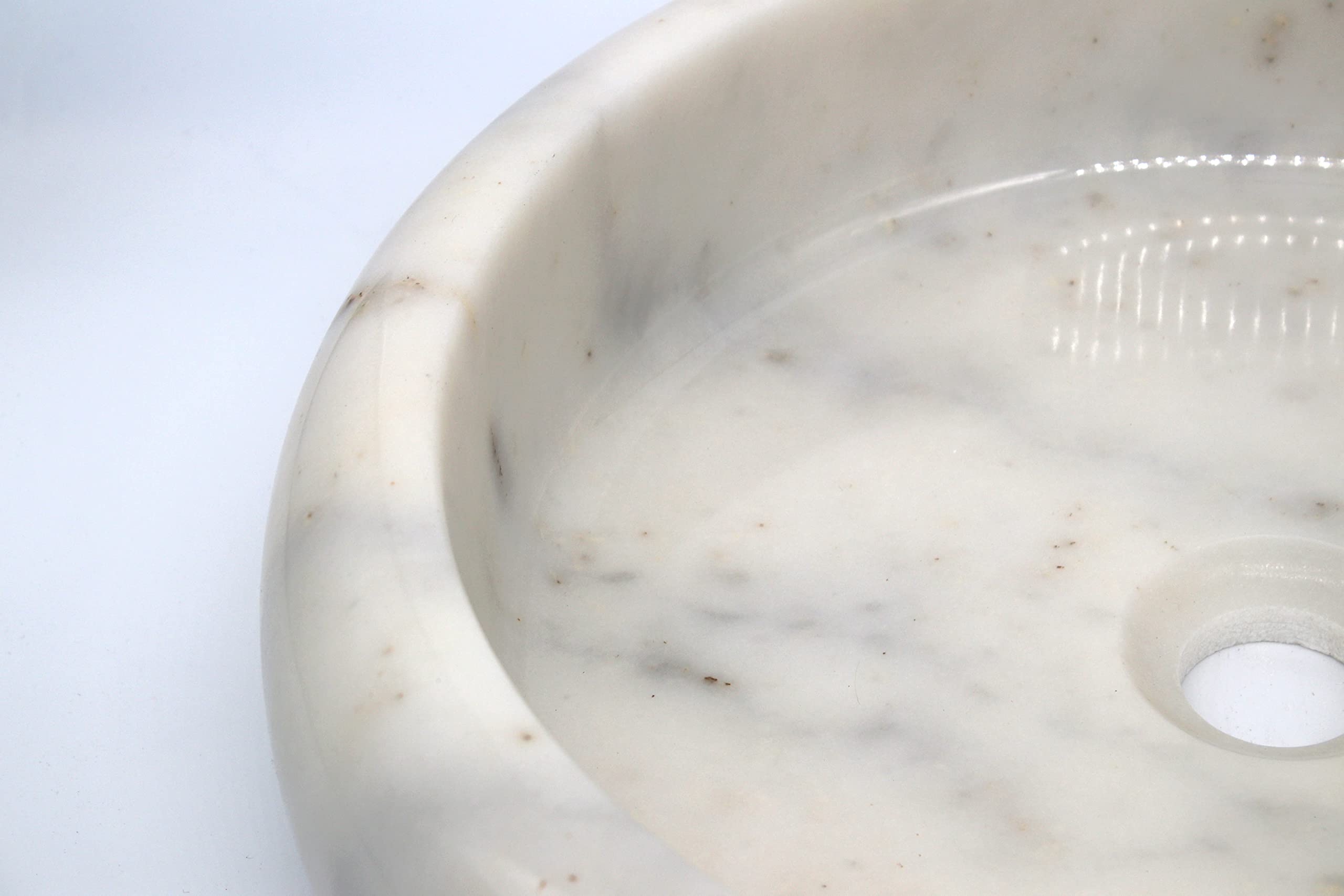 Lavabo da bagno in marmo bianco, ciotola, lavabo rotondo fatto a mano, vaso per guardaroba bagni marmo bianco, lavabo ovale fatto a mano, lavello rotondo a ciotola, lavabo in marmo - bianco