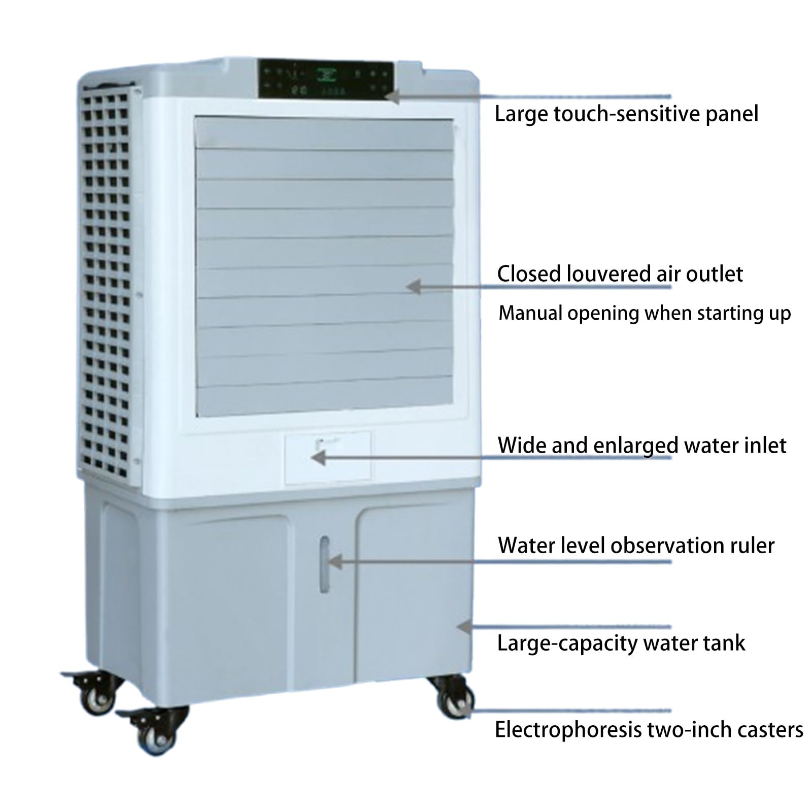 Réservoir d'eau de refroidisseur d'air par évaporation portable 3-en-1 intérieur