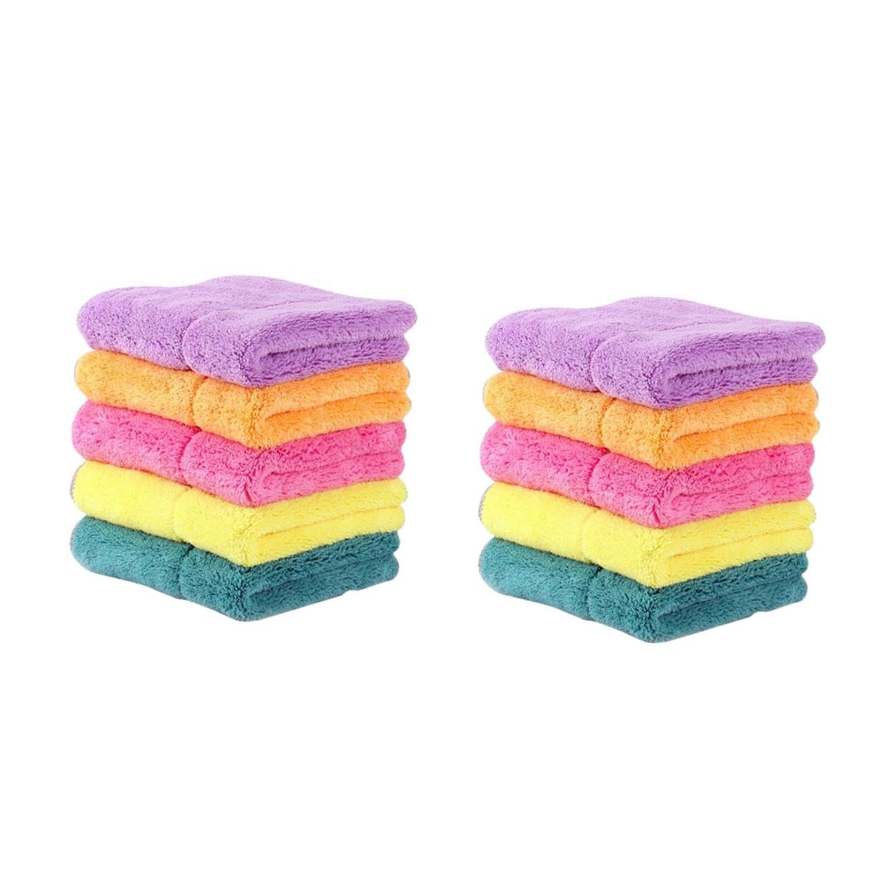 SHERCHPRY 2 Series Paquete De Paños De Cocina De Microfibra Doble Cara Absorbentes Y No Grasos Toallas De Limpieza para Platos Y Utensilios Colores para Cocinas Y Cristalería 5 Piezas X 2