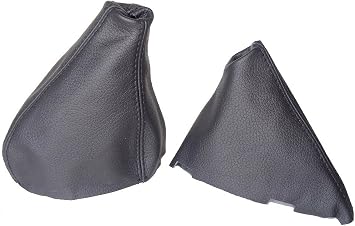 for Fiat Barchetta 1995-2005 Shift & E Brake Boot Black Genuine Leather
