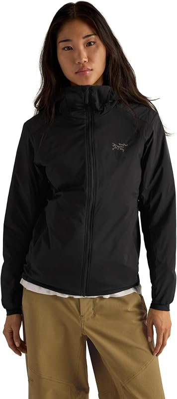 buzo con capucha Atom para mujer - Rediseño | campera aislante ligera para mujer con capucha | Resistencia a la humedad y al viento | Negro, XX-Large