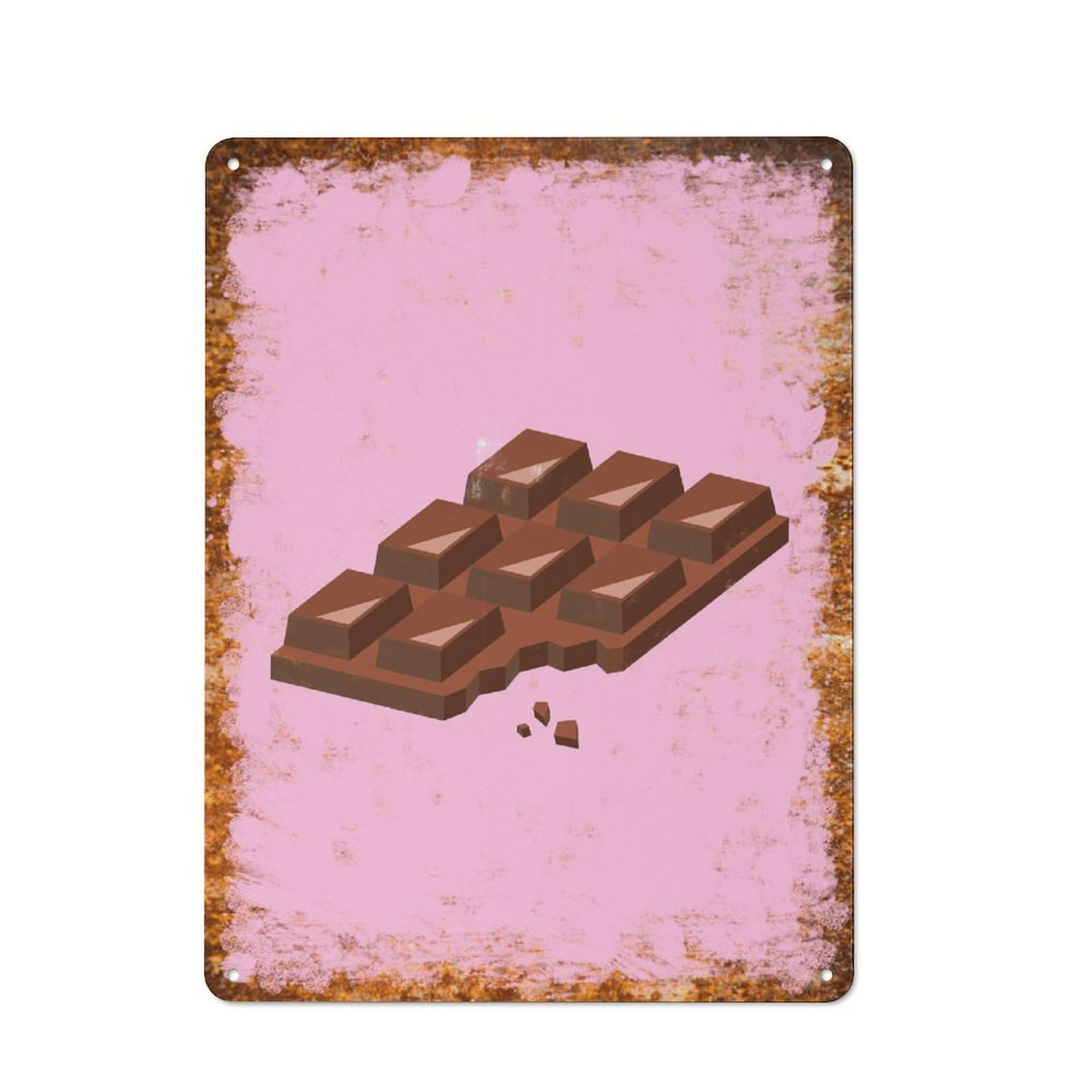 peiyeety Metal Tin Sign Chocolate Bar Pattern Vintage Rustic Wall Art Kitchen Bathroom Bedroom Living Room Cafe Farmhouse Entryway Office Garage Home Bar Laundry Room Porch Patio 6x8 Inch