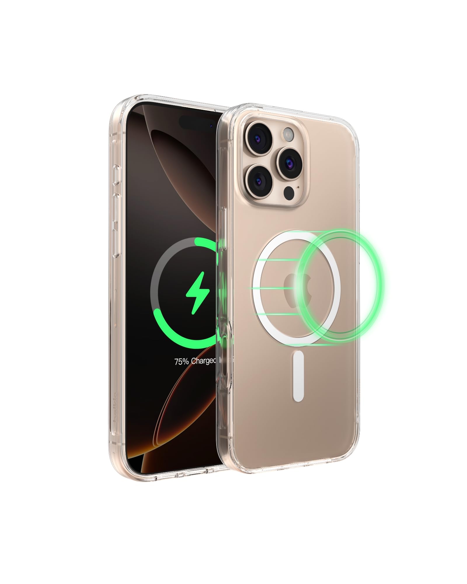 Belkin SheerForce iPhone 16 Pro Max Case, MagSafe Compatible Phone Case with Slim Design & Anti-Scratch Treated Coating - Magnetic, Transparent, & Shockproof Protective iPhone Case - Clear