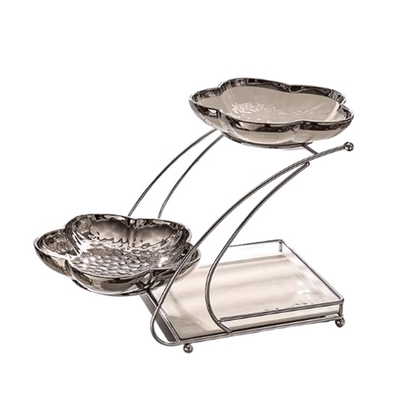 Bx9rE7tK3g Cake Stand Flower-Shaped Tiered Cake Stand: A Stylish And Elegant Creative Dessert Tray Cake Display Stand(Medium)