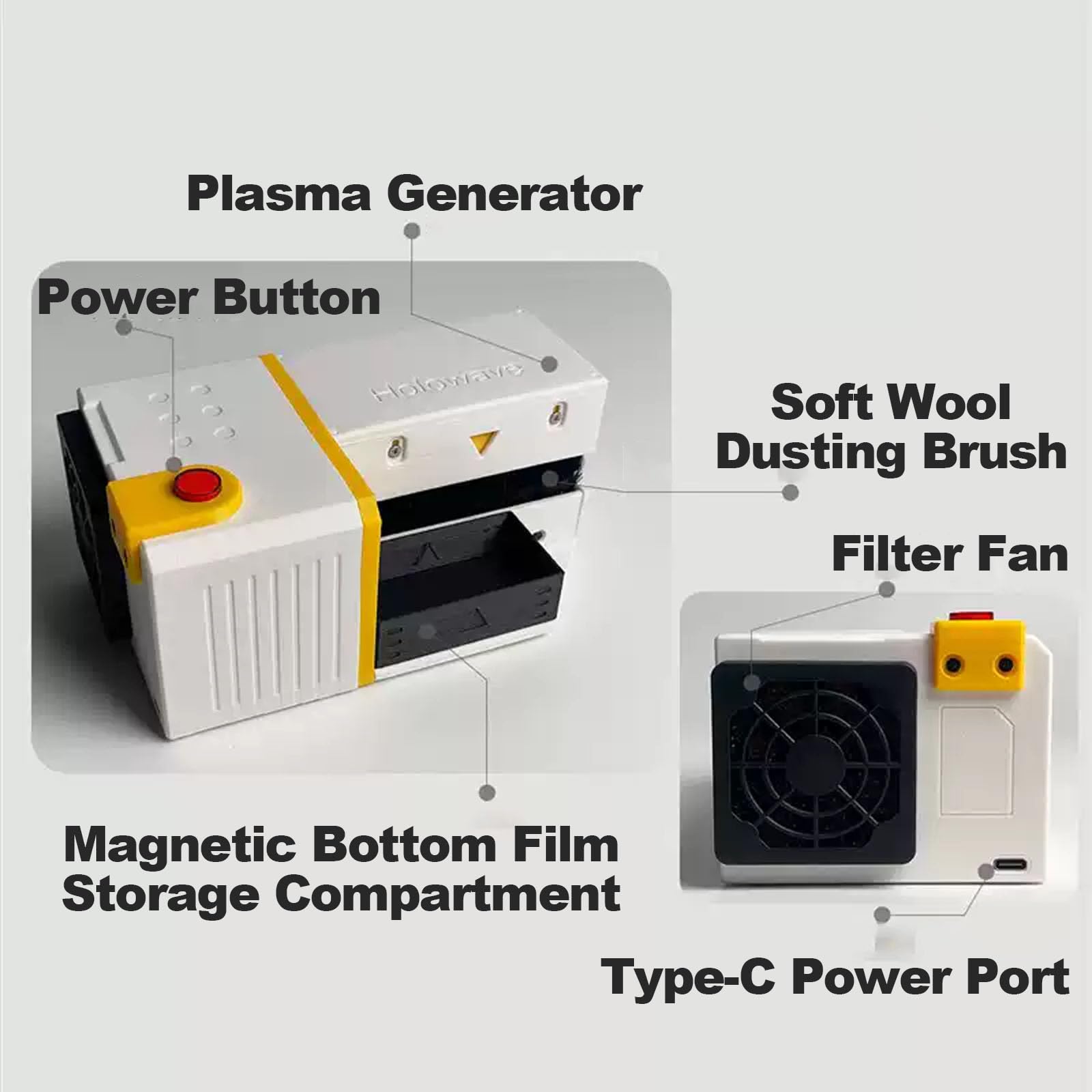 135/120 Limpiador Eléctrico Antiestático Para Negativos, Cepillo De Limpieza, Ventilador Con Filtro, Caja Magnética Para Almacenamiento De Películas, Tipo C, Para Negativos En Blanco Y Negro,