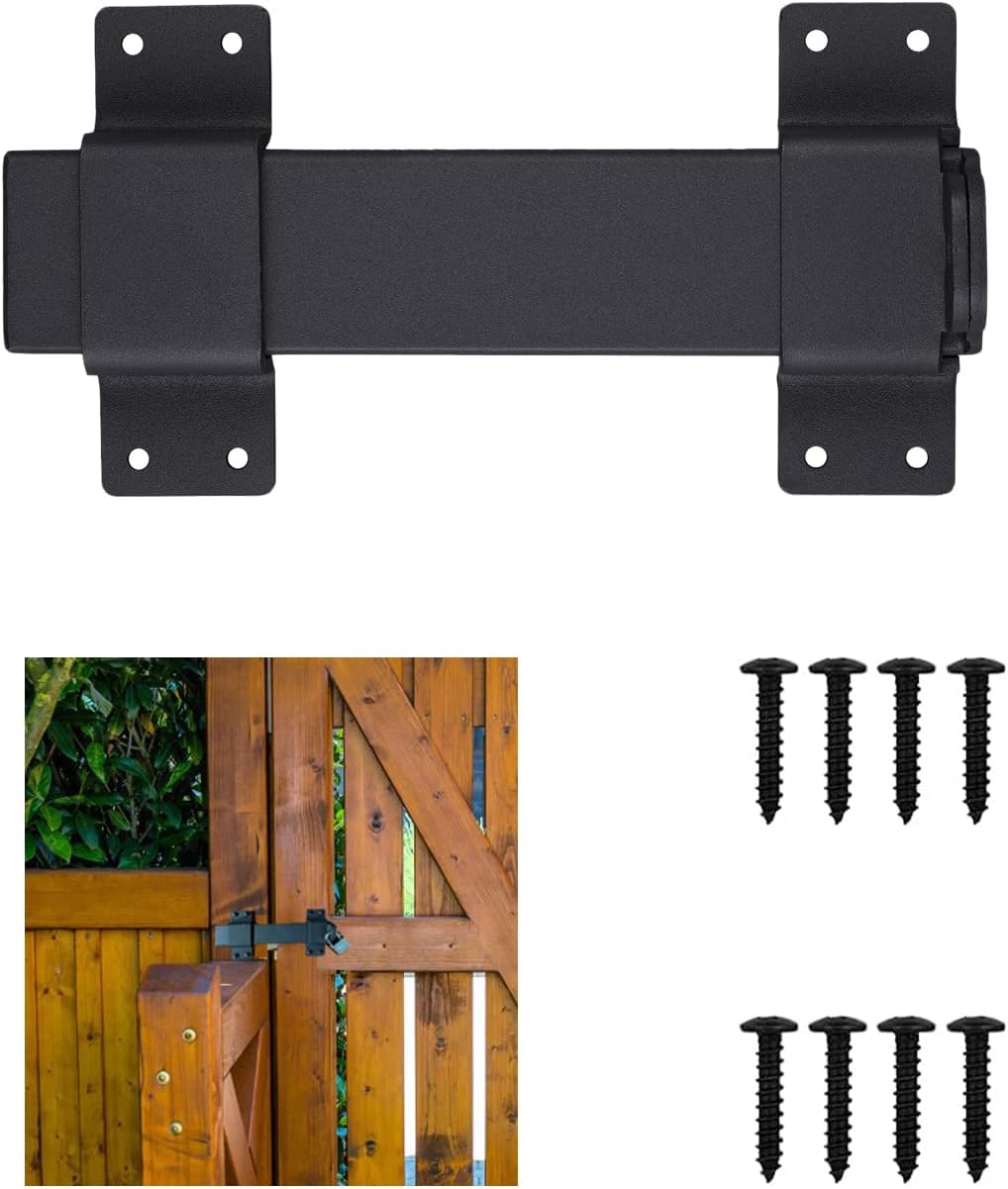 VANROUG Heavy Duty Gate Latch Sliding Bolt Lock Outdoor,with Padlock