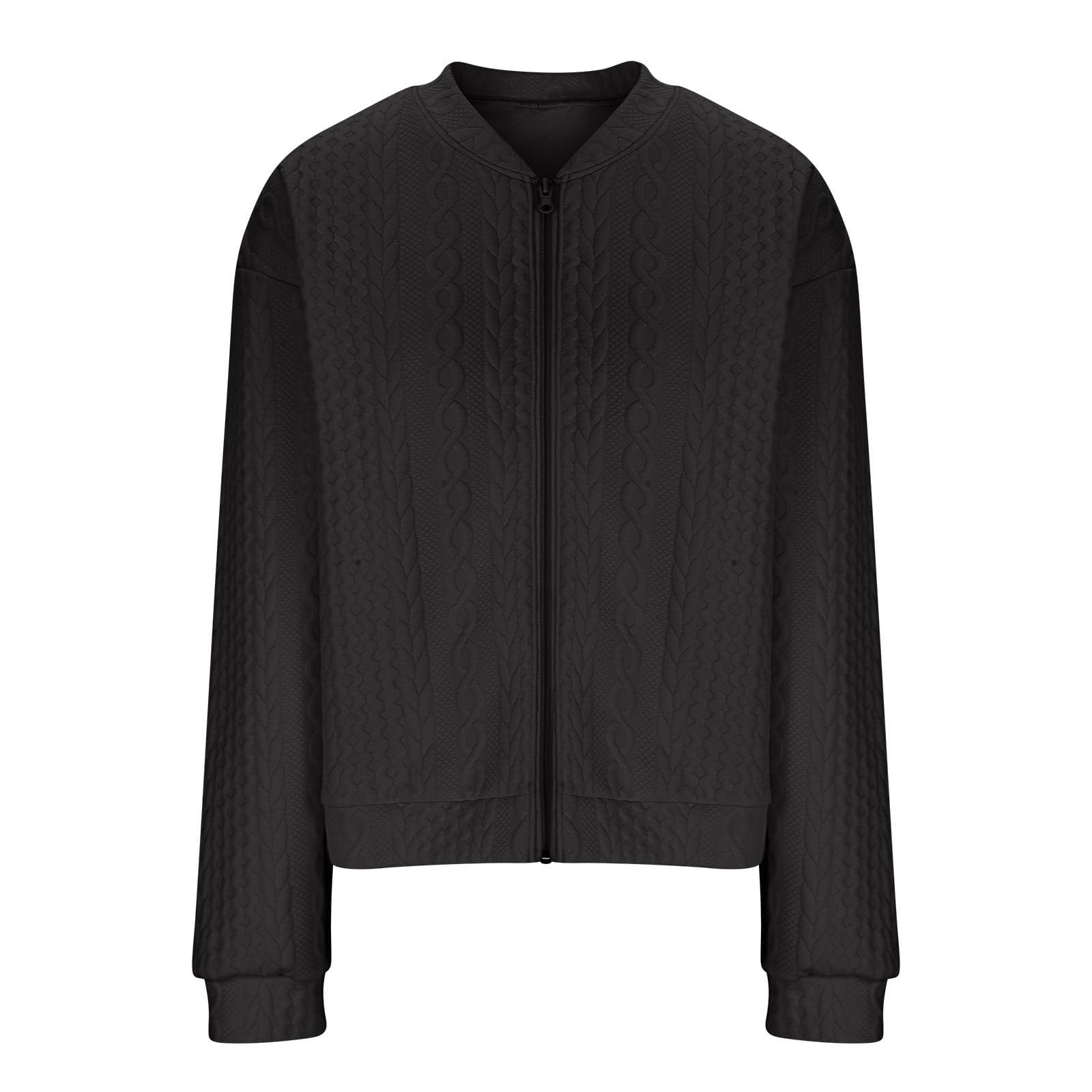 Générique Veste Femme - Blouson Femme Zippé Manches Longues Bombers Femmes Avec Poches Chaud Léger Blouse Élégant Chic Décontracté Mi-Saison