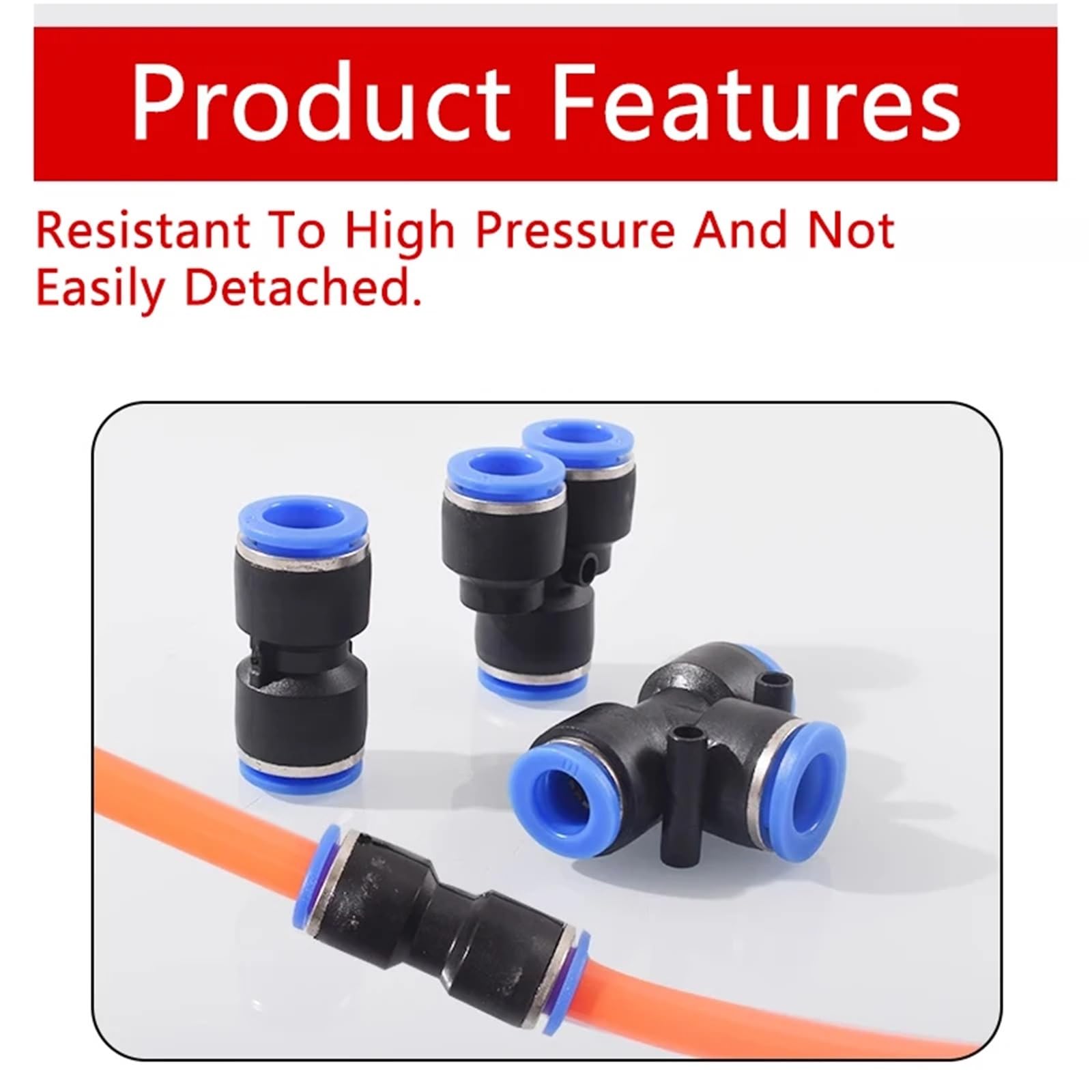 10 Uds Accesorios Neumáticos conector rápido conectores de tubo de manguera de aire plástico PM 4mm 6mm 8mm 10mm 12mm empuje hacia adentro(Use 16mm hose)
