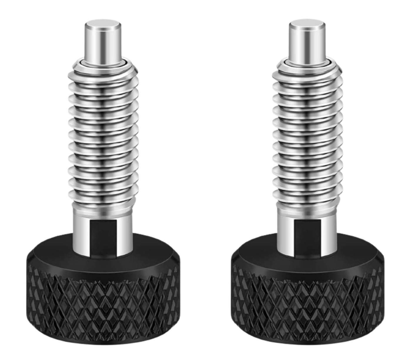 4Pcs Hand Retractable Spring Plunger, Stainless Steel Quick Release Pin M6 Lock Out Self-Locking Bolt with Knurled Handle for Rolling Toolbox Packout Tool Box Accessories