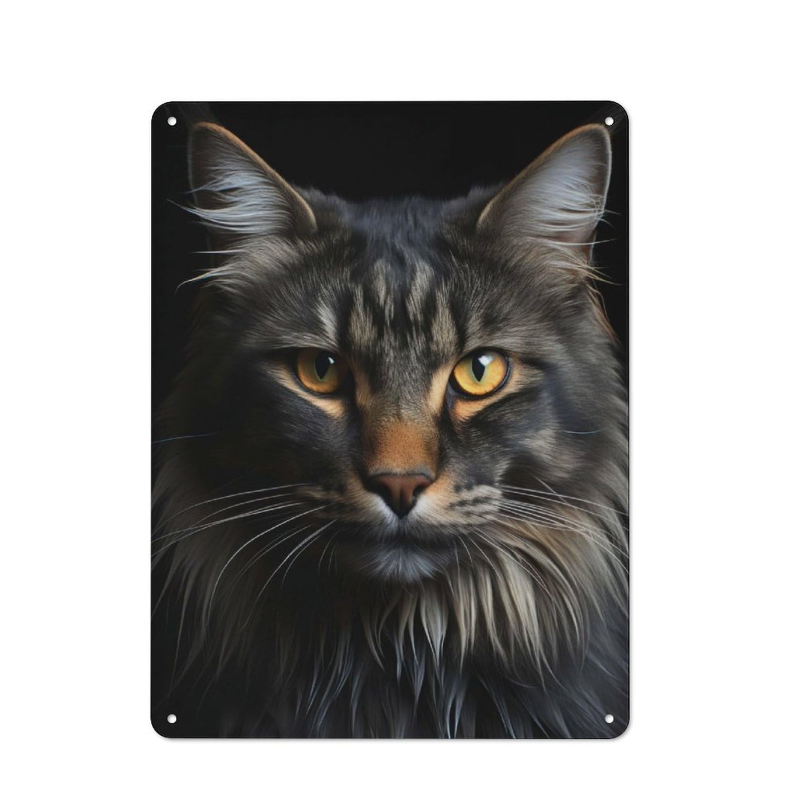 Junmoney Cool Cat Animal Portrait Retro Tin Sign 40X30cm For Workshop Wall, For Collectors Of Retro Metal Wall Decor
