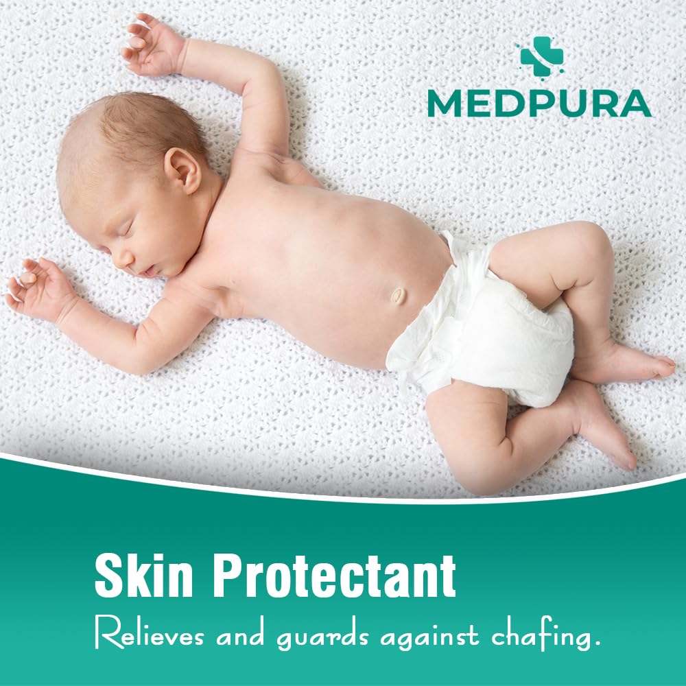 Baby Diaper Rash Cream with 20% Zinc Oxide for Treatment, Relief & Prevention, Hypoallergenic, Paraben-Free Skin Protectant 3 oz, by MedPura