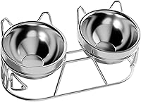 Vista 7 de Elevated Cat Bowls Food and Water Bowl Set for Travel Small Dogs Indoor Cats