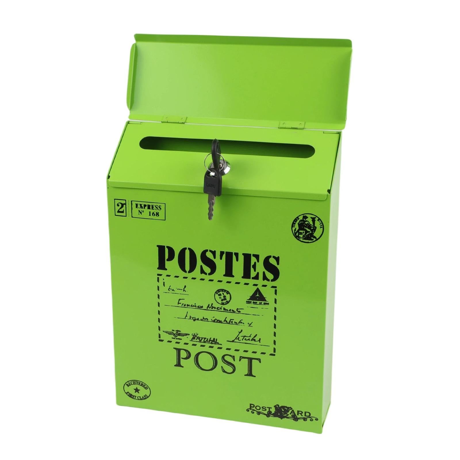 Boîte aux lettres rétro anti vol avec serrure en fer de grande capacité pour protéger vos journaux