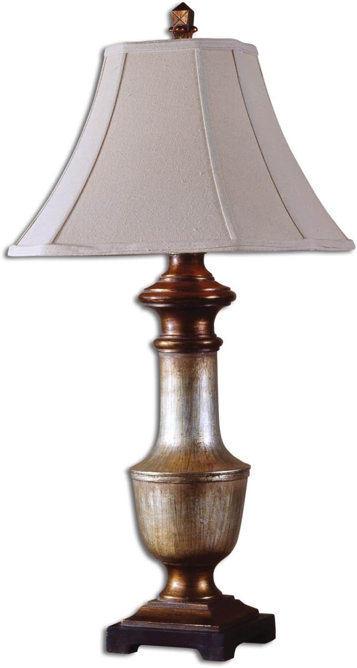 Uttermost 34" Inch Fresno Lamp In Bronze & Scratch Silver