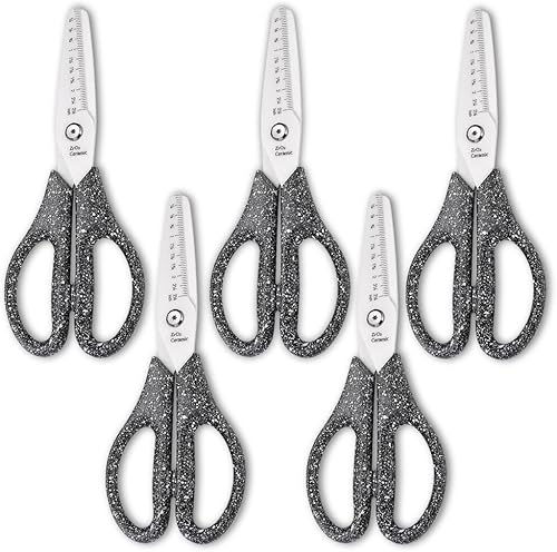 Miniatura 1 de cool hand Gear Tijeras de hoja de cerámica multiusos de 7.8 pulgadas con marcado de regla, tijeras de utilidad para cocina, manualidades, barbacoa,