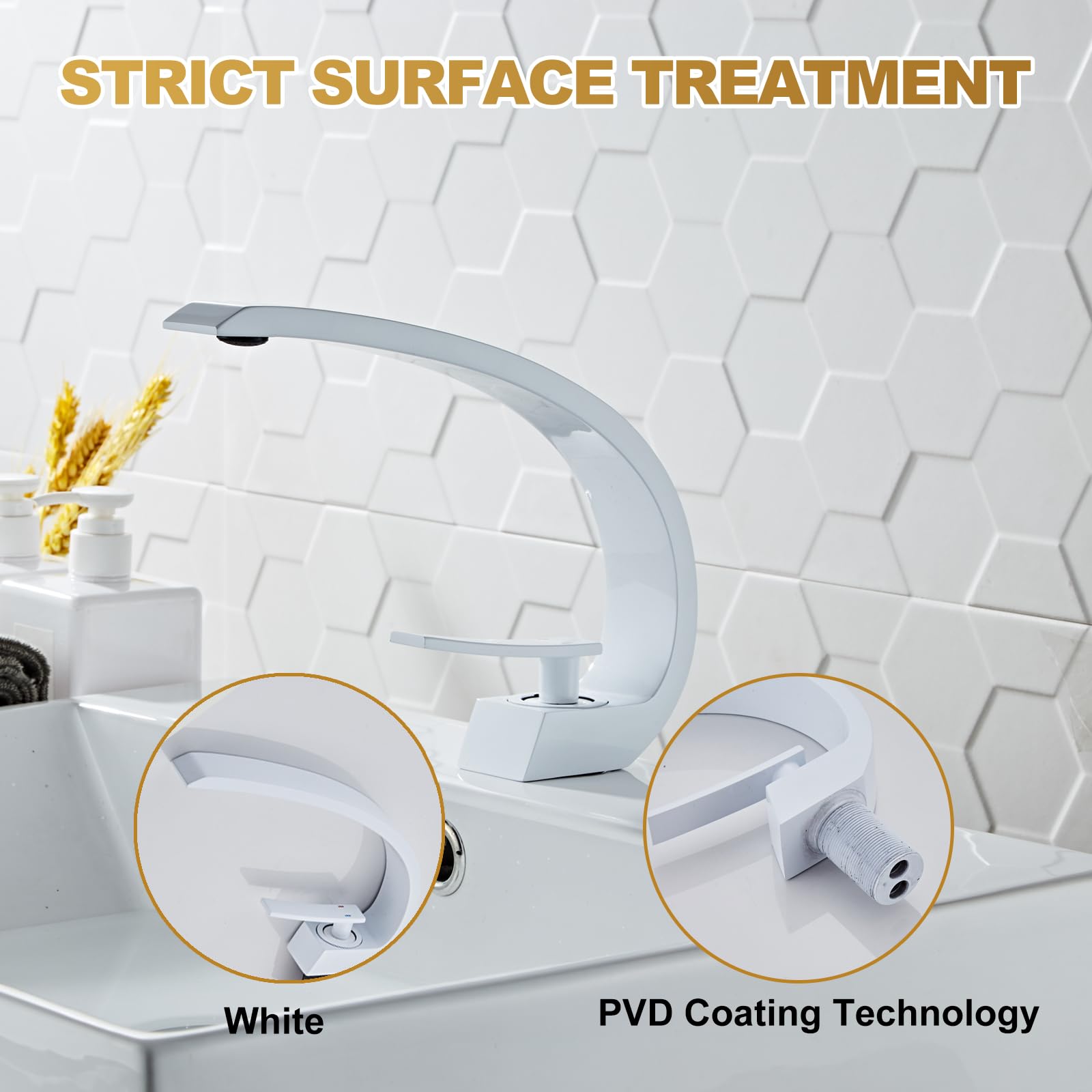 Rubinetto a cascata per lavabo in ottone spazzolato, con manico singolo, rubinetto per lavabo, miscelatore per lavabo Infradito colorati estivi, con finte perline