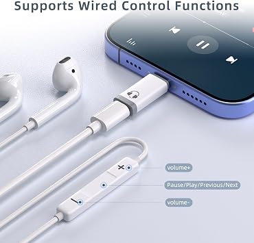 Jadebones USB C to Light-ning Headphone Audio Adapter, 2 Pack