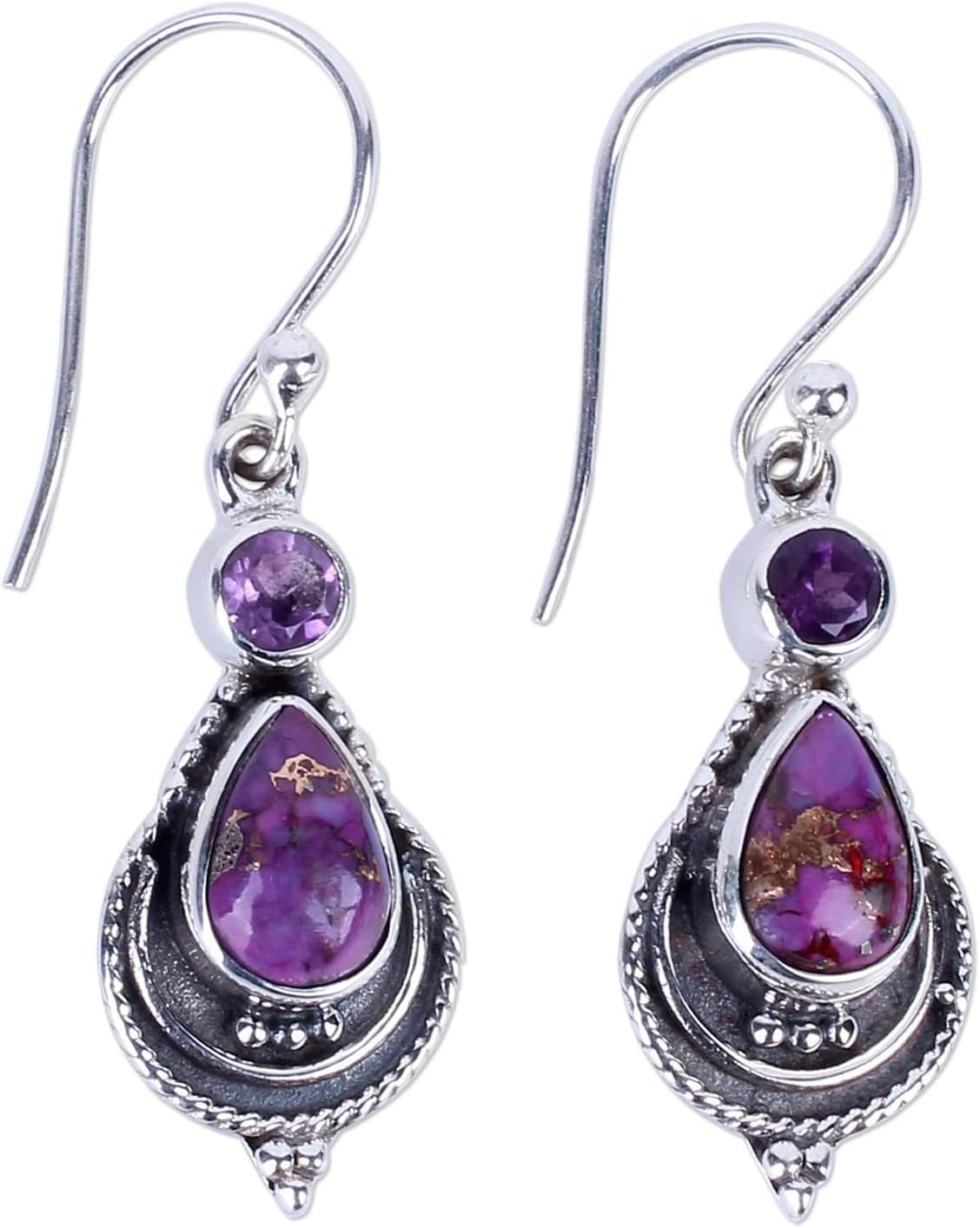 coadipress Vintage Crystal Teardrop Earrings for Women Fashion Bohemian Retro Colorful Natural Gemstone Drop Dangle Earrings Sparkly Jewelry Gift