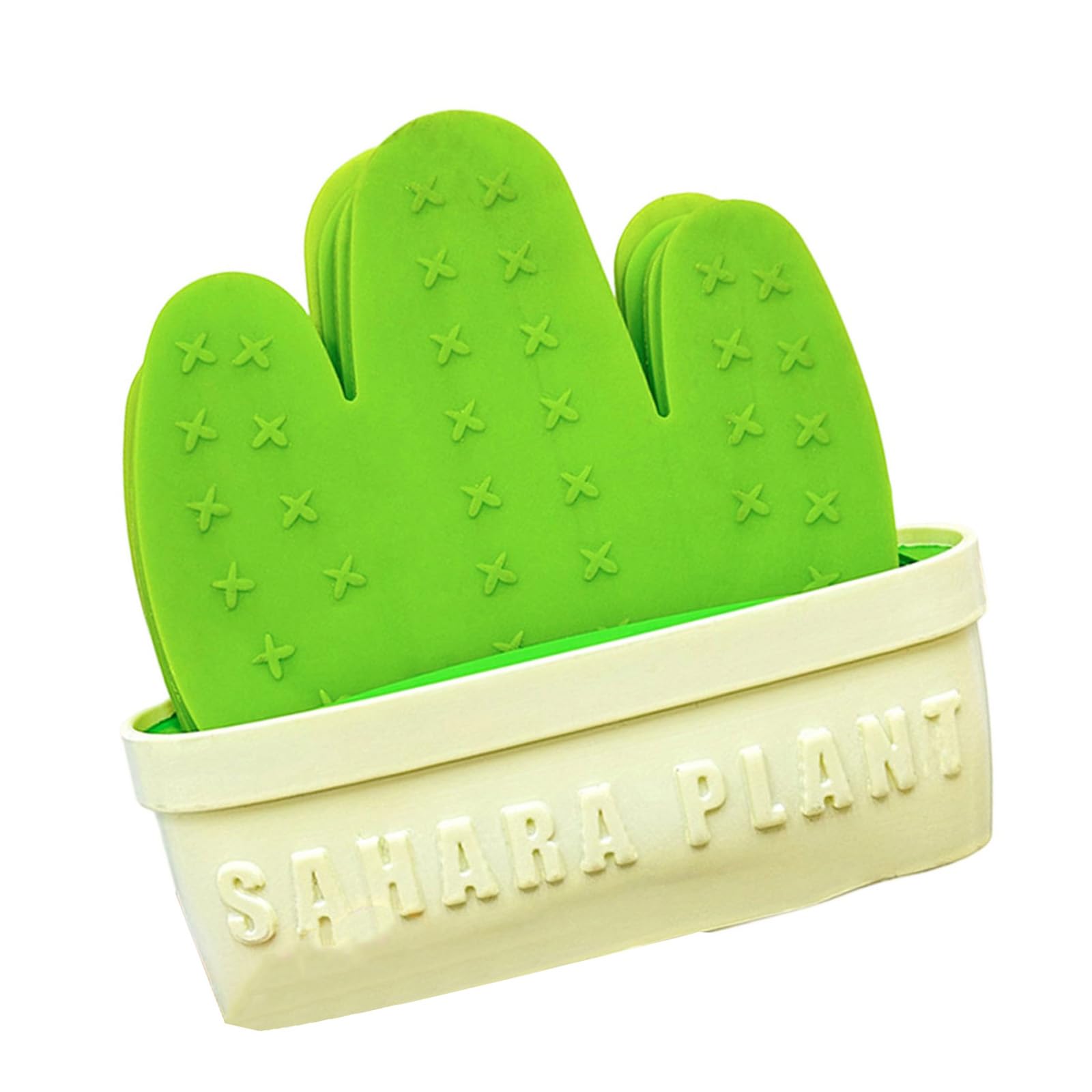 Xjdzineq 6Pieces Multipurpose Coasters Set Cactus Shape Dining Decors Accessories Drinkware Pad Set PVC Resin Texture Cactus Table Decors