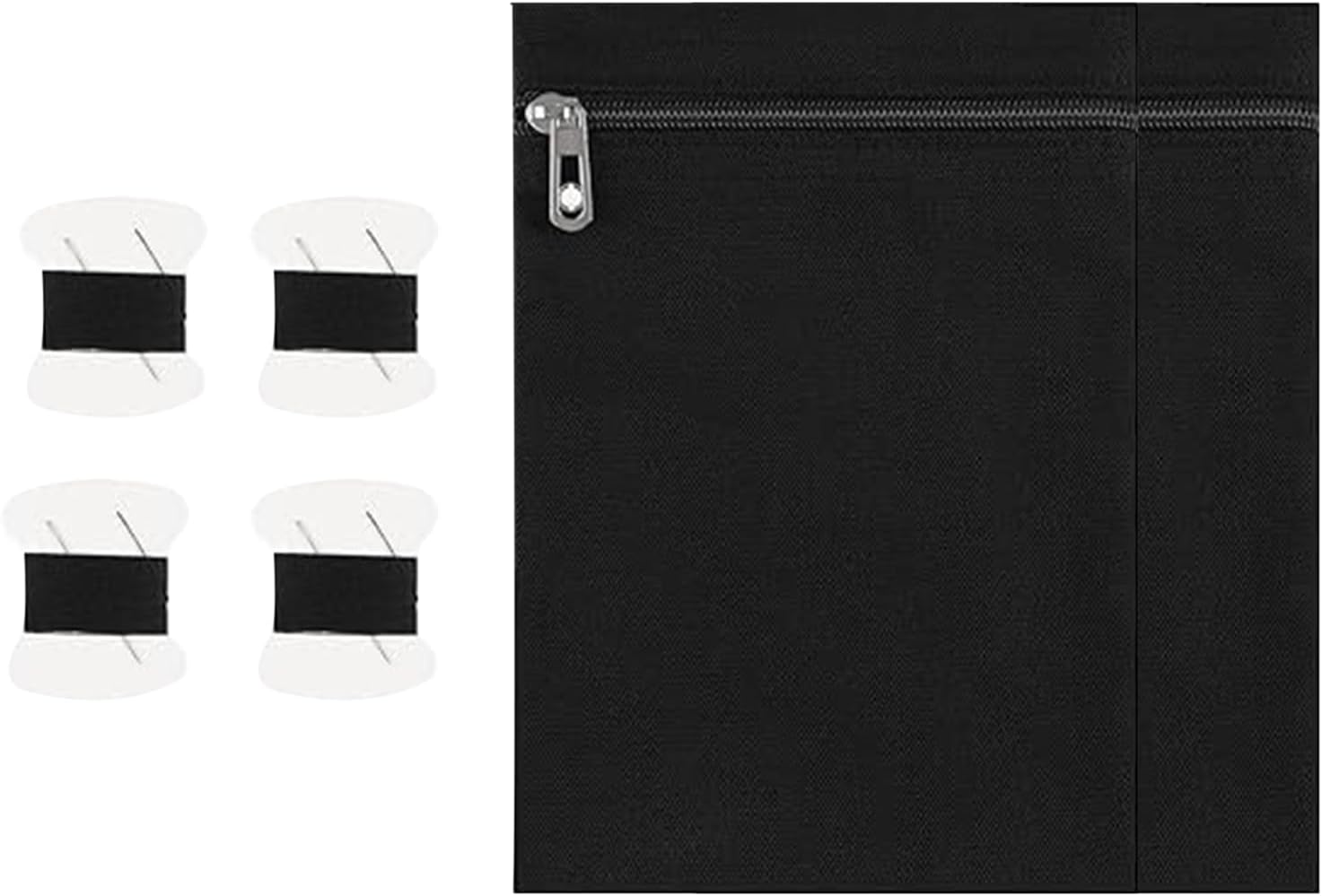 Sew In Pockets - Anti Theft Zipper Set | Hidden Security Side Pouch Kit 2pcs, Clothing Insert Organizer With Thread Needles, Travel Wallet Storage For Jacket Coat Shirt Robe Sweatshirt
