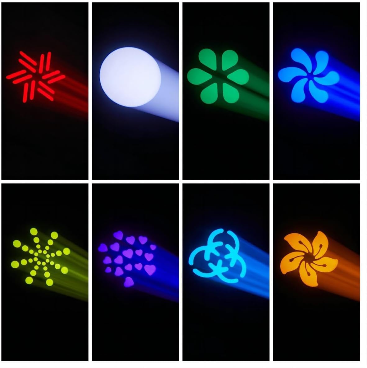 Lights Outdoor Disco Lights 100W with 8 Gobos 8 Colors Moving Head Light DJ DMX-512 with Sound Activated for Party Indoor Bar Show Wedding DJ Party Stage Lighting