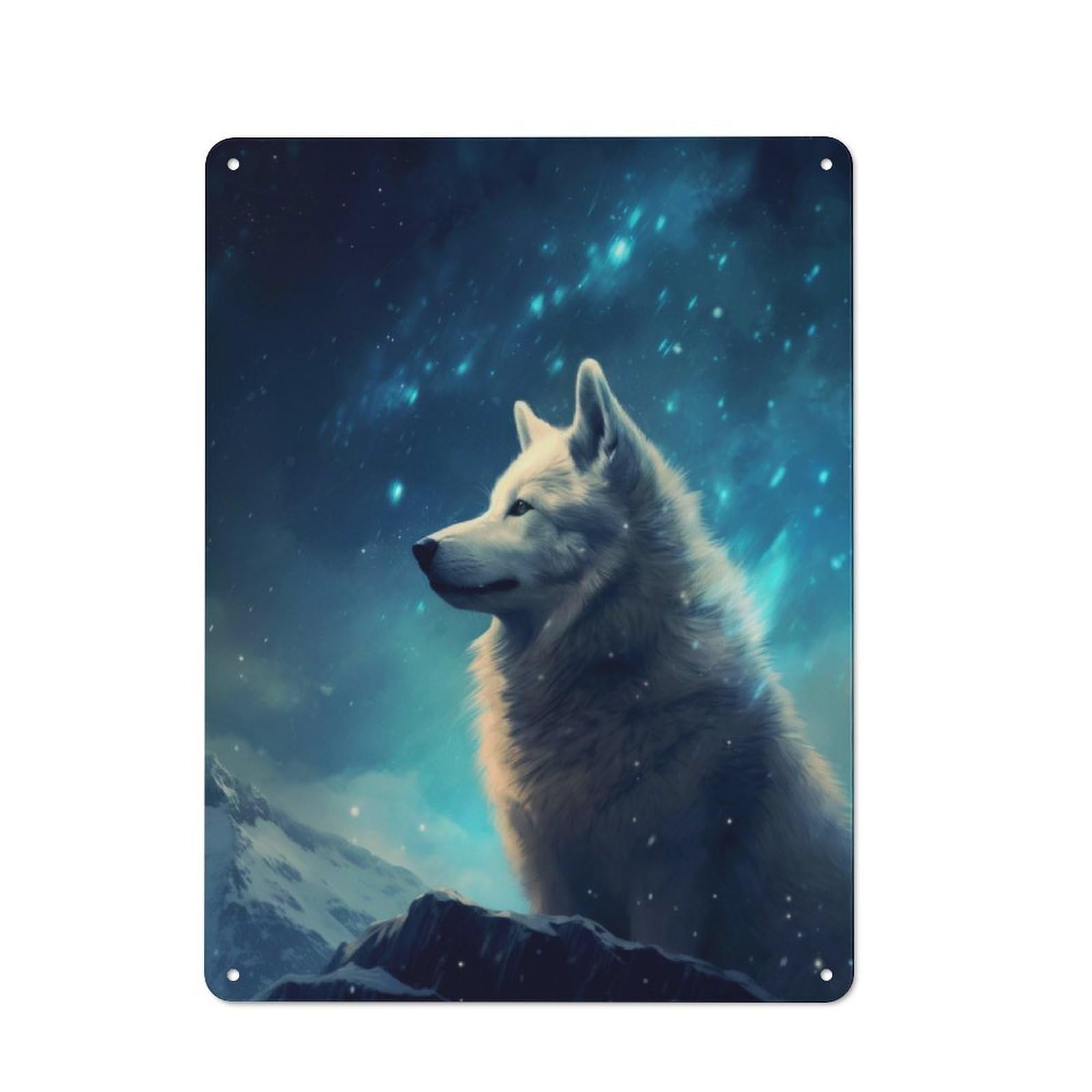 Junmoney Husky Dog Night Vintage Metal Plaque 40X30cm For Man Cave Or Games Room, For An Autumn Update To Man Cave And Games Room