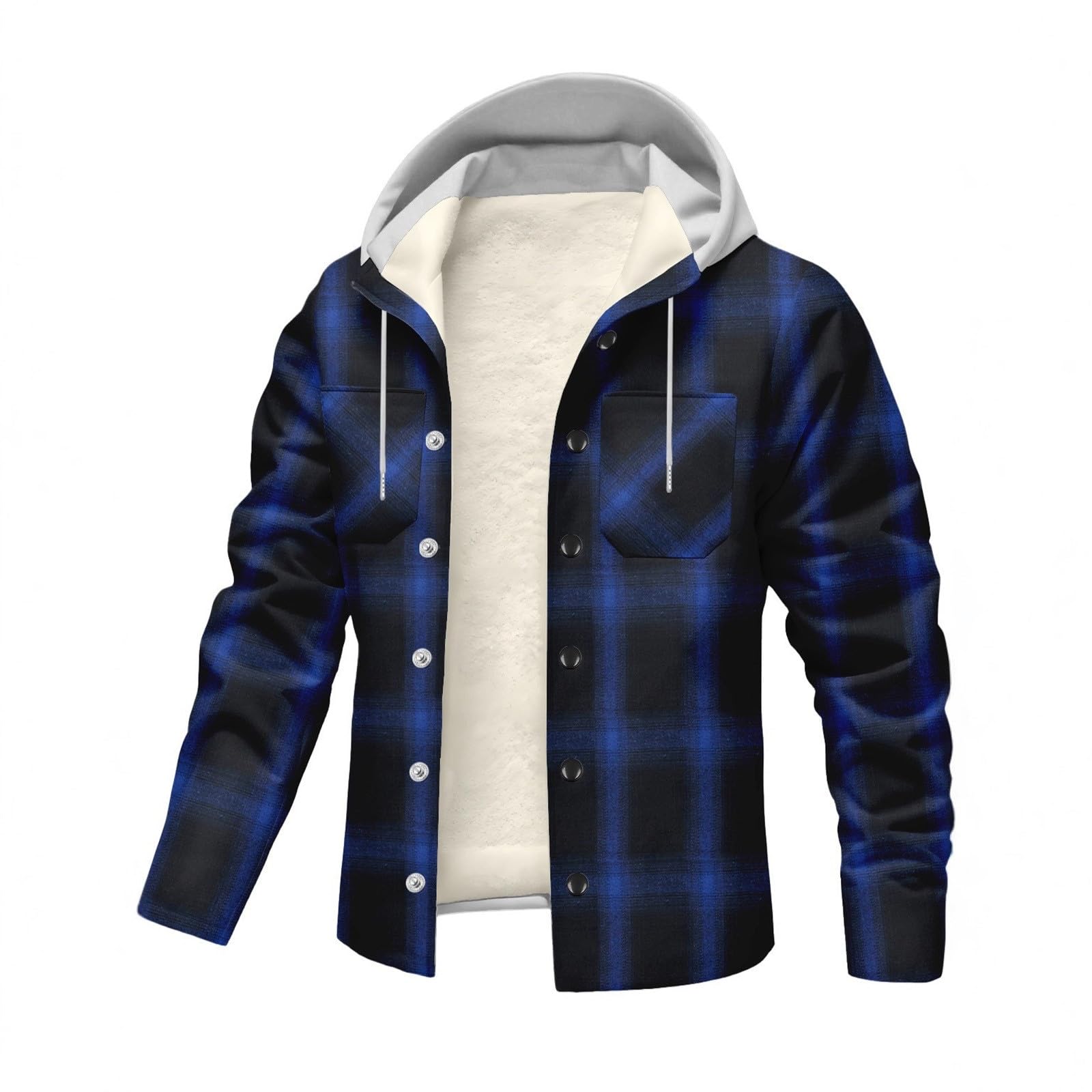 Chaqueta Acolchada y Gruesa con Capucha a Cuadros para Hombre, Informal, de otoño e Invierno, a la Moda, Acolchada y Gruesa.
