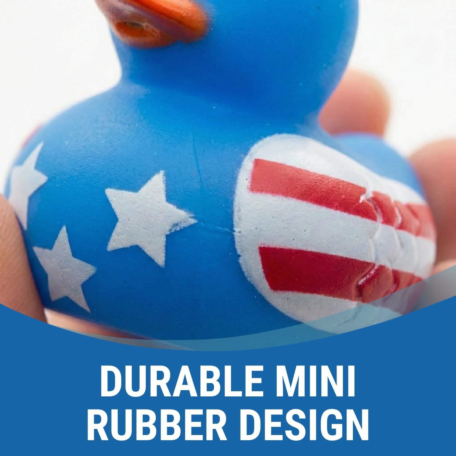 Fun Express 1 1/2" Mini Patriotic US Flag Stars & Stripes Rubber Ducks - 24 Pieces