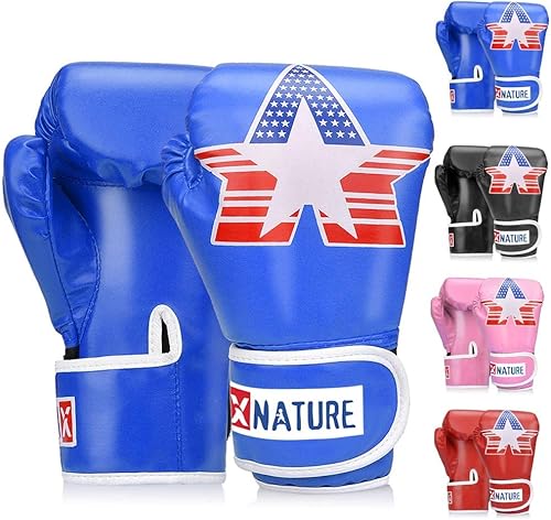 4oz 6oz 8oz PU Kids Boxing Gloves, Children Kickboxing Sparring Youth Boxing Or Training Gloves Age 5-12 Years