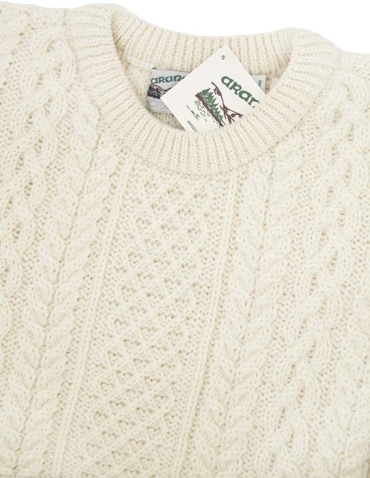 Aran Crafts Aran Crew Neck Sweater (100% Wool) - Image 4