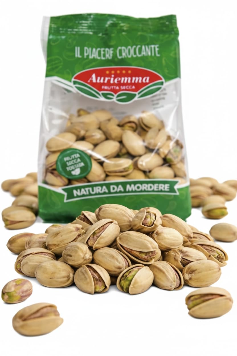 Auriemma Pistacchi Salati Tostati 150g | Frutta Secca Croccante e Naturale | Snack Salato Ricco di Fibre per Aperitivi, Lavoro o Sport