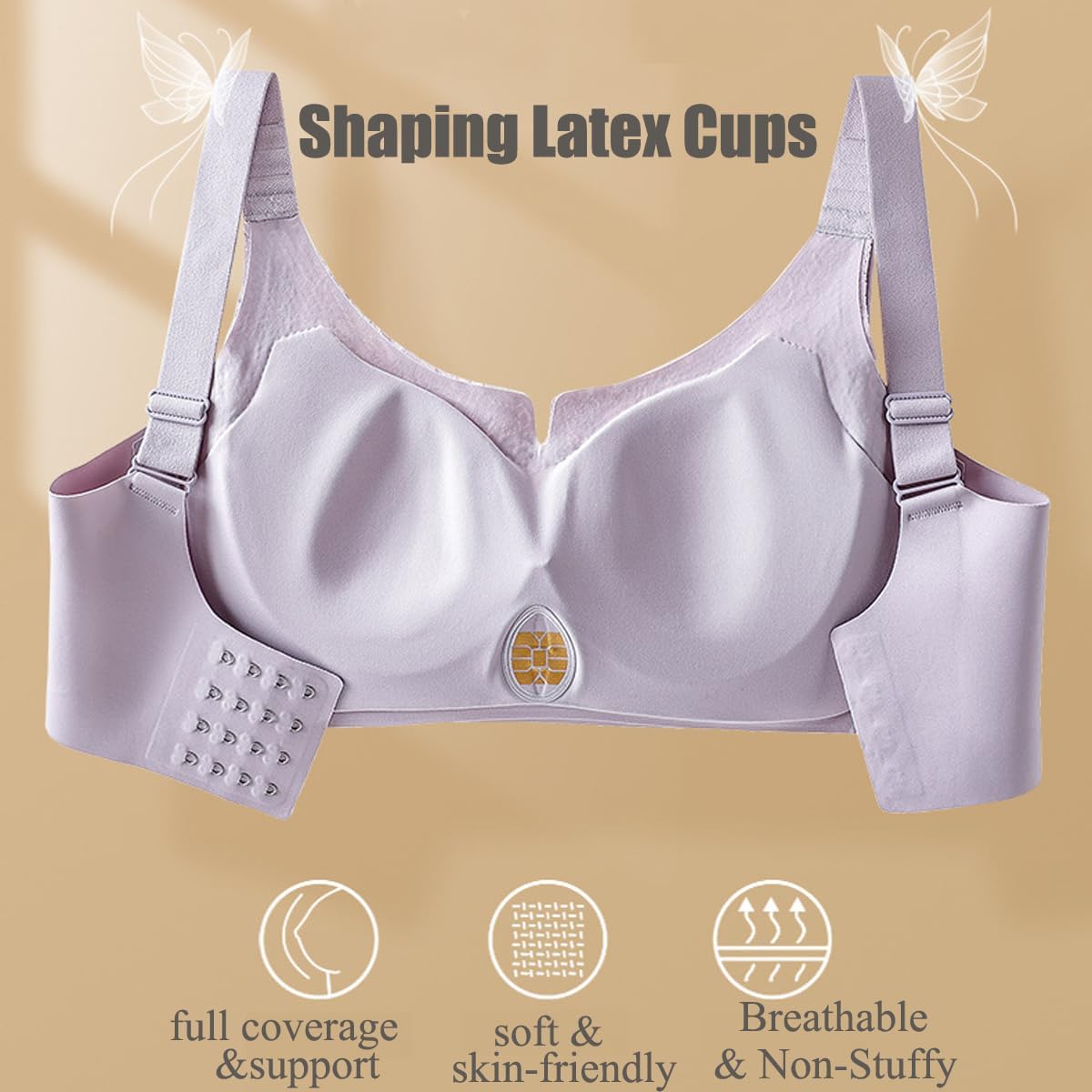 Jelly Wireless Bra Seamless Push Up Bras for Women Full Coverage Supportive Everyday 3-Grades Breast Lifter Bras - Image 5
