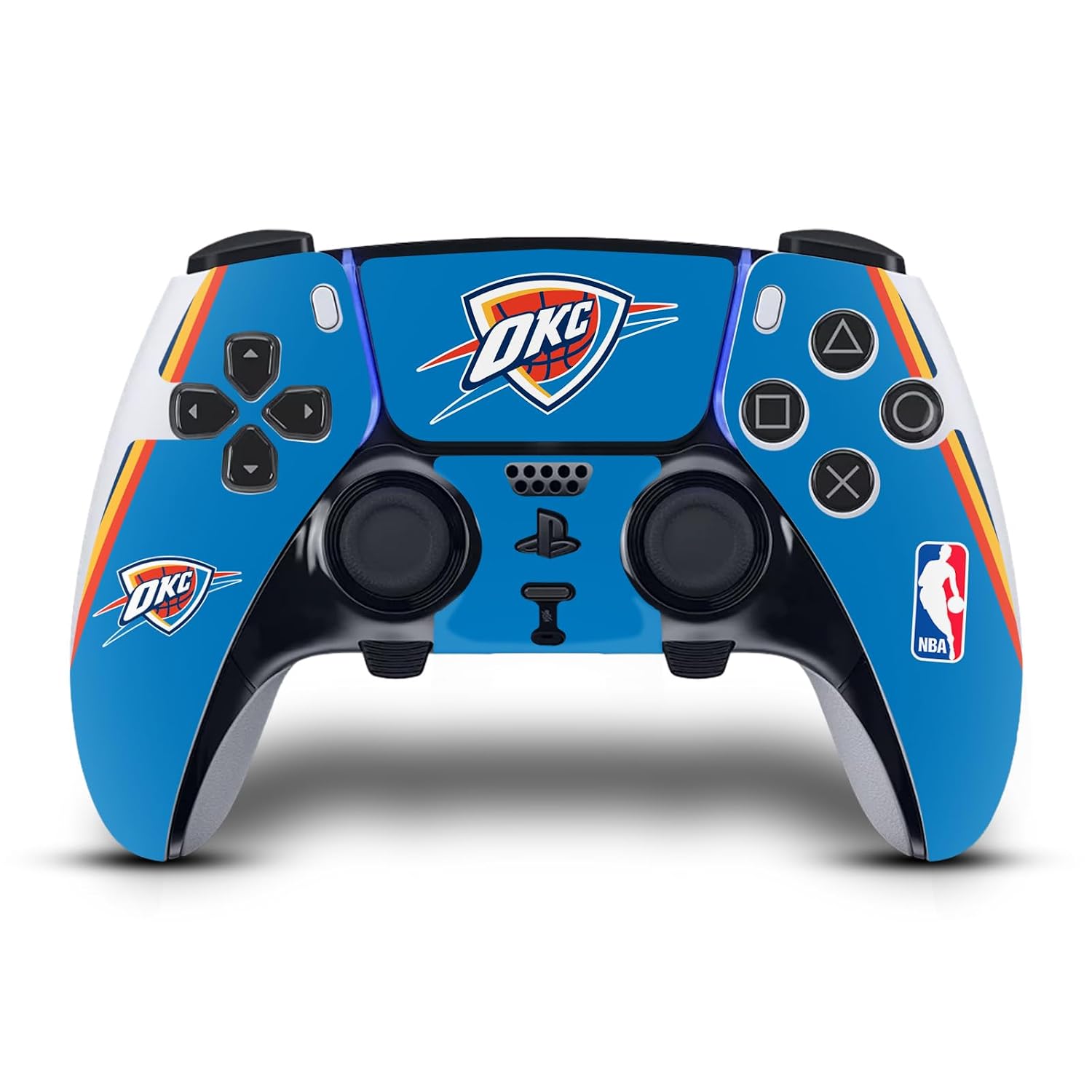 Head Case Designs Officially Licensed NBA Blue Design Oklahoma City Thunder Logo Vinyl Sticker Gaming Skin Decal Cover Compatible With Sony PlayStation 5 PS5 DualSense Edge Controller