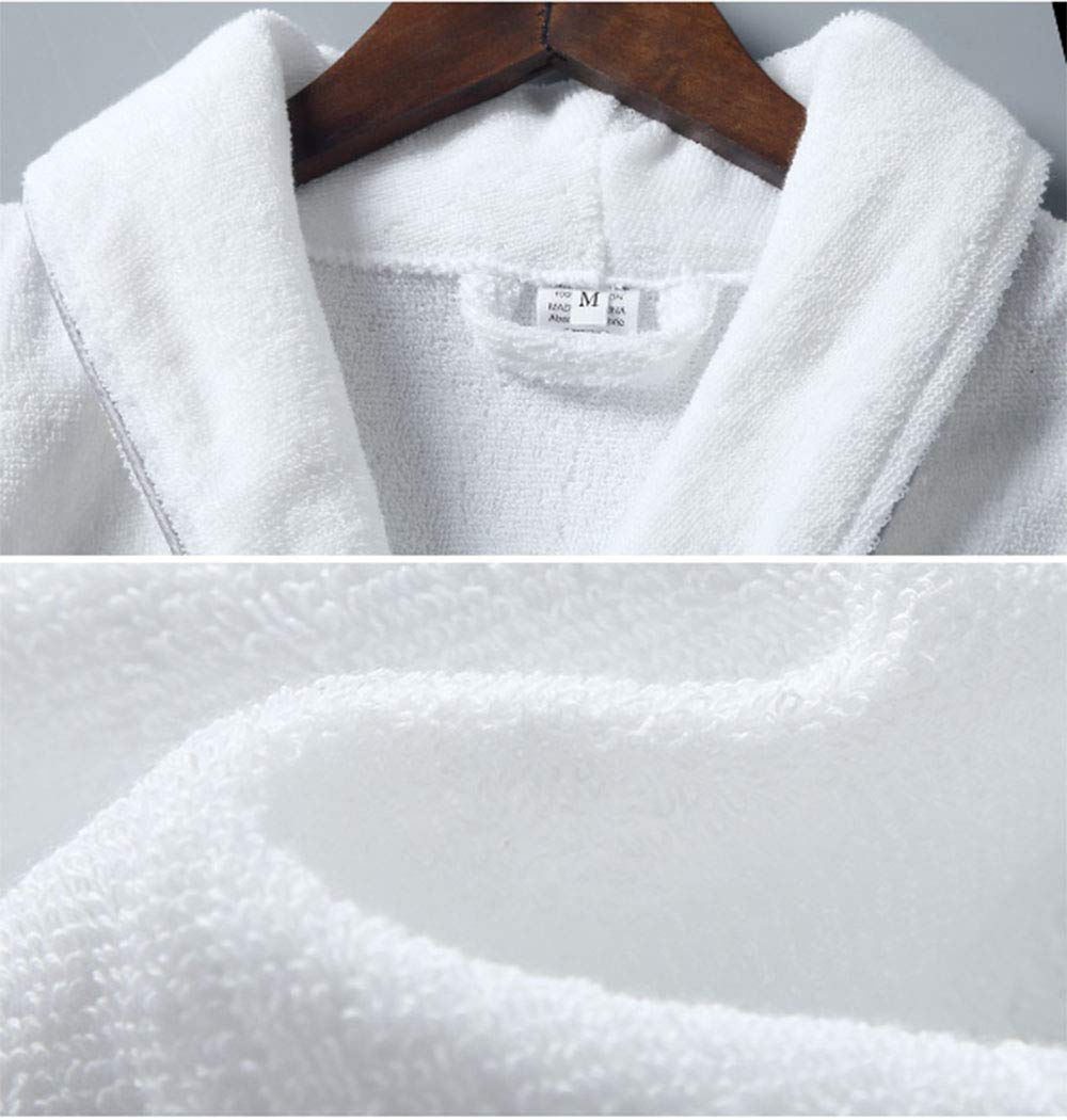 Accappatoio da Uomo Morbido e Confortevole Accappatoi in Spugna di Cotone per Hotel, Spa, Bianco, Blu, Grigio